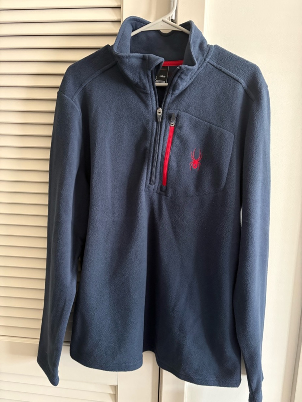 Spyder Navy Men’s Fleece Frontier Quarter Zip with Red Trim * NWT * Sz. Large